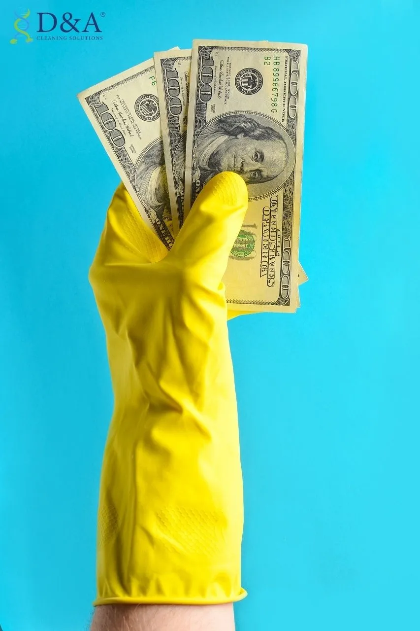 yellow gloves house cleaner hundred dollar