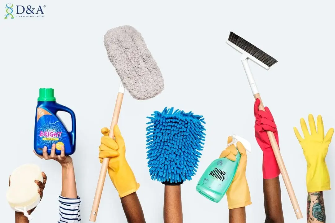 The required cleaning supplies for construction cleaning
